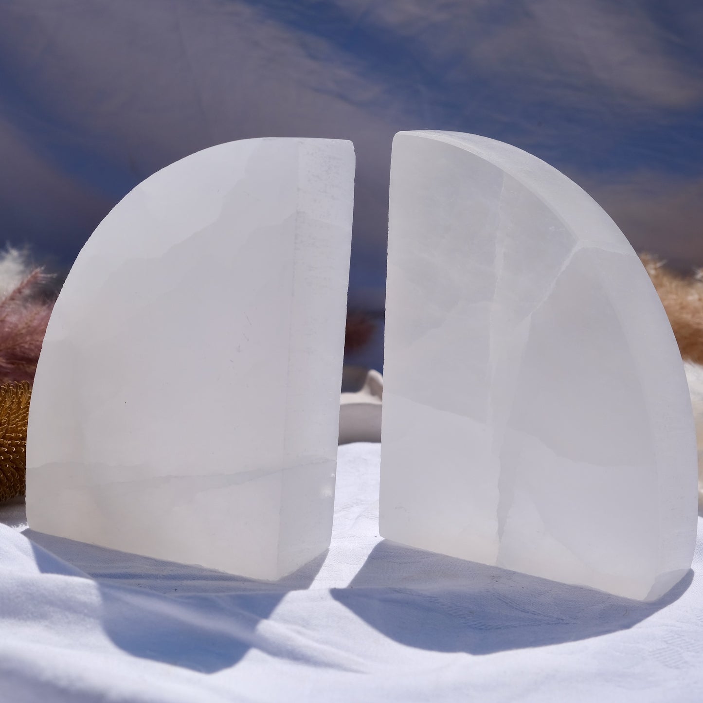 Selenite Bookends