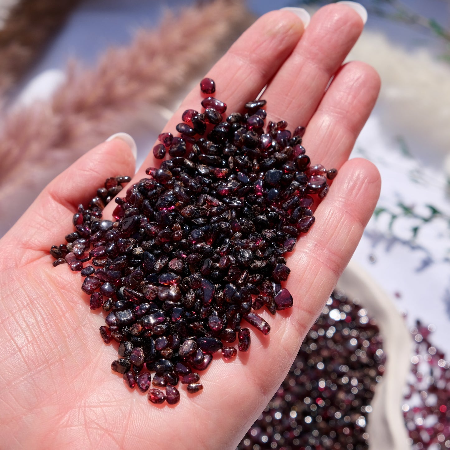 Garnet mini chips 125grams