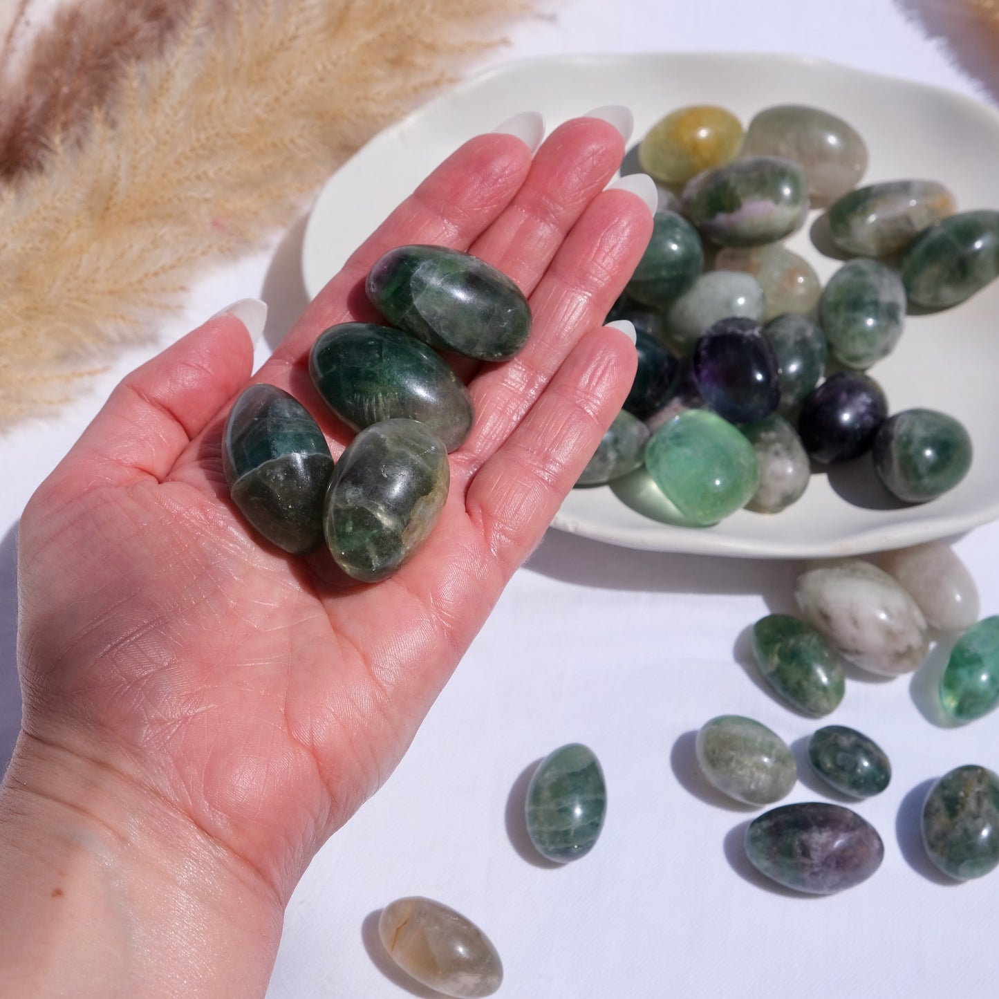 Rainbow Fluorite Tumbles