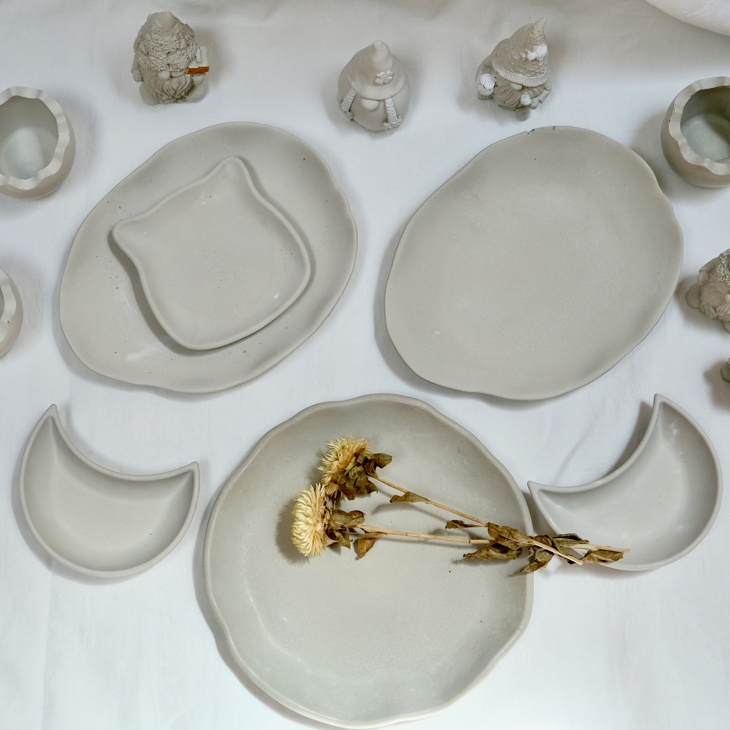 Concrete Organic Oval Shaped Small Plate