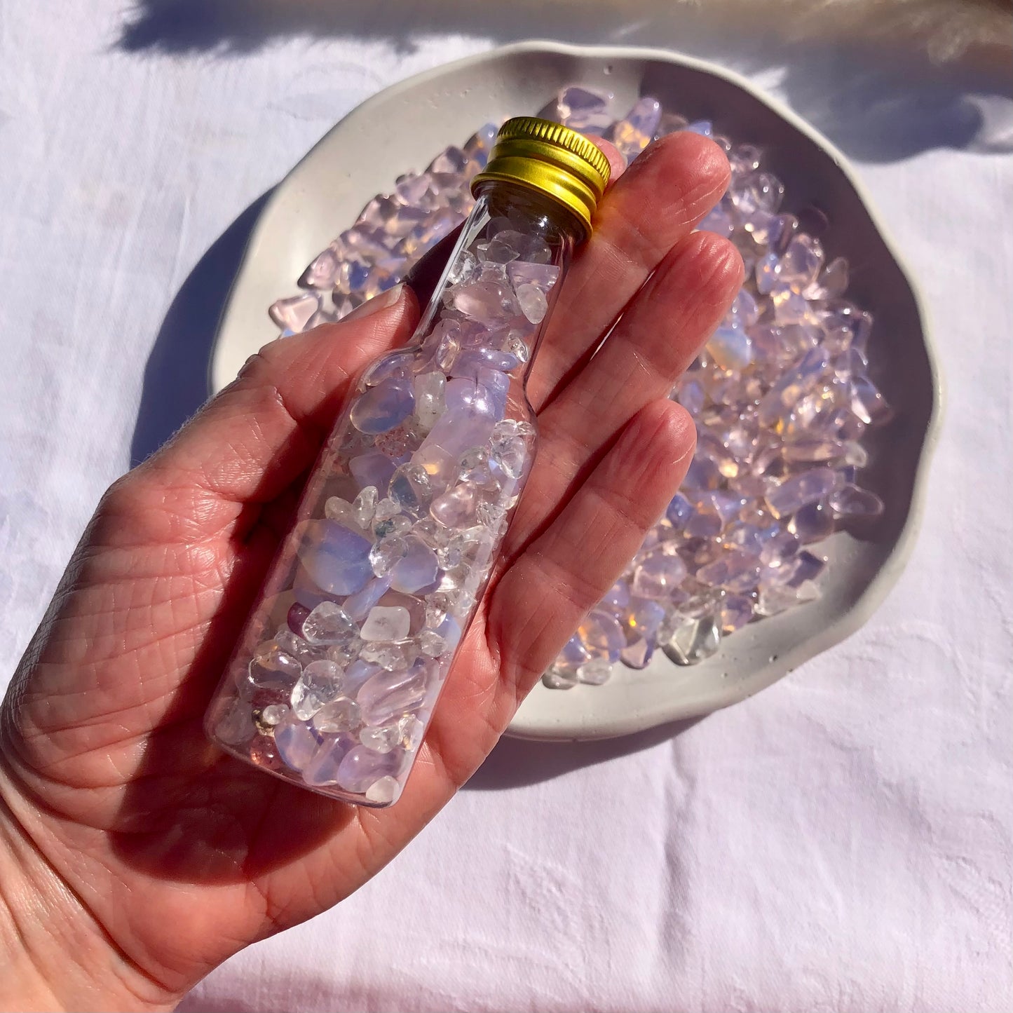 Pink Opalite Chips 100g bottle