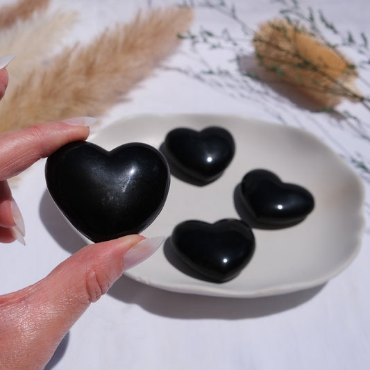 black obsidian puffy heart