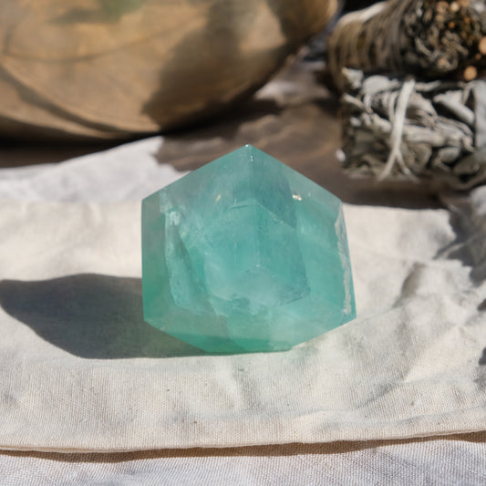 Green Fluorite Cube