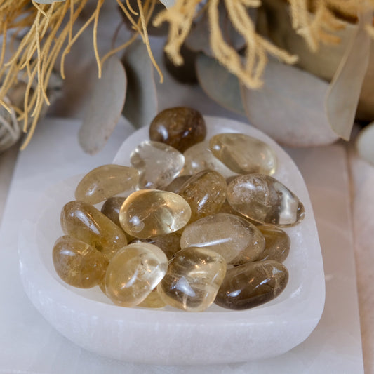 Natural citrine tumbled crystals